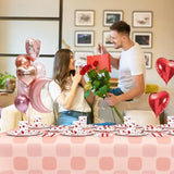 112 PCS Valentines Day Plates and Napkins Party Decorations Red