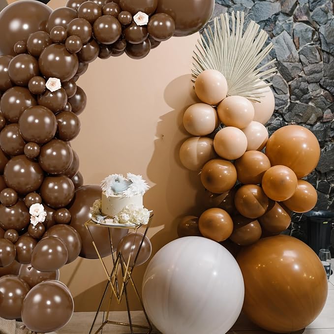 104pcs Dark Brown Balloons - 18/12/10/5 Inch Coffee Brown Neutral