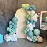 Sage Green and White Balloons, 12 Inch Dusty Olive Green Blue Ivory