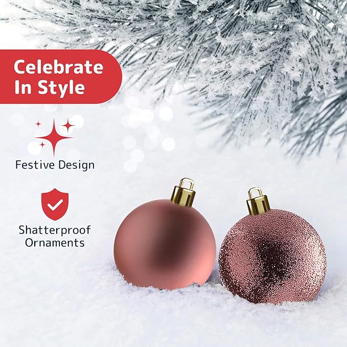 Prextex 36-Pieces Christmas Ornaments Set - Shatterproof, Festive Chri