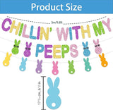 Easter Banner No DIY Glitter Colorful Chillin with My Peeps Banner