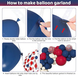 Amandir 153Pcs Red White Blue Balloon Arch Kit, Different Sizes 18 12