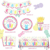 Easter Party Supplies 142Pcs Easter Party Plates Napkins Tablecloths