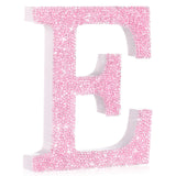 Qunclay Pink Crystal Diamond Letter Wall Decor, Glitter Wooden Bling