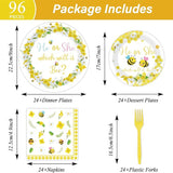 96 Pieces Bee Gender Reveal Party Plates What Will It Bee Theme