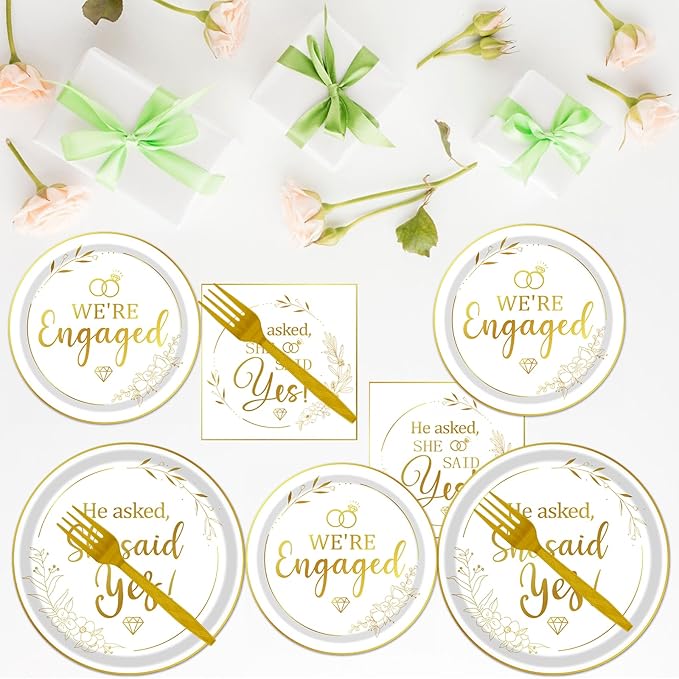 She Said Yes Decorations 96PCS Engagement Party Decorations He Asked