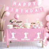 Baby Girl Party Supplies Set 1st Birthday Decorations Includes 2