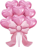KatchOn, Heart & Bow Balloons Set Pack of 9 Pink | Valentines Day