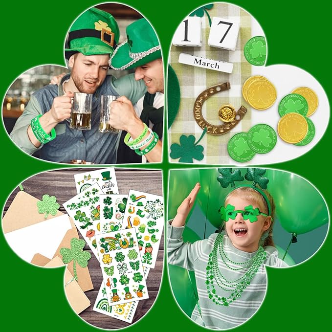 82Pcs St Patricks Day Accessories Pack Include Lucky Banner Shamrock