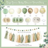 Amandir Baby Shower Decorations Sage Green Balloons Welcome Baby