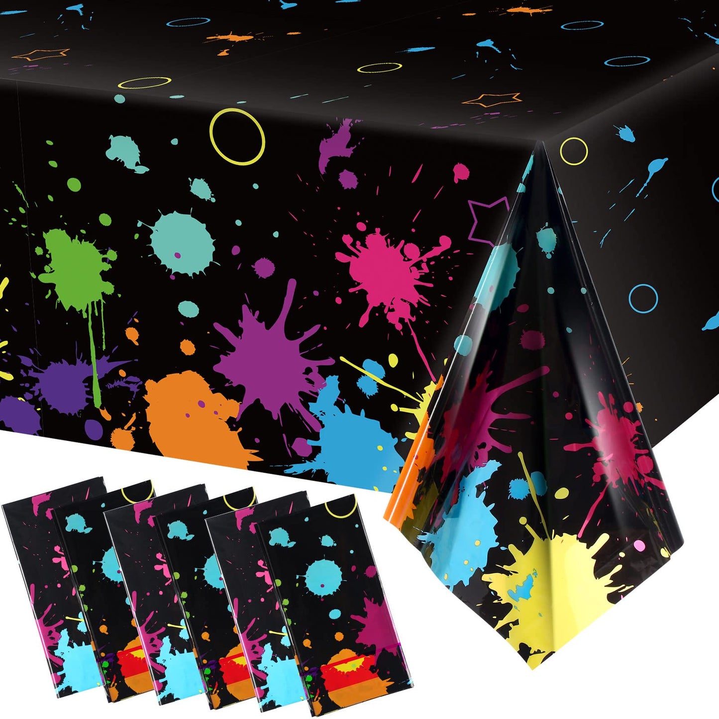 Glow Party Table Covers Neon Plastic Tablecloths 108 x 54 Inch