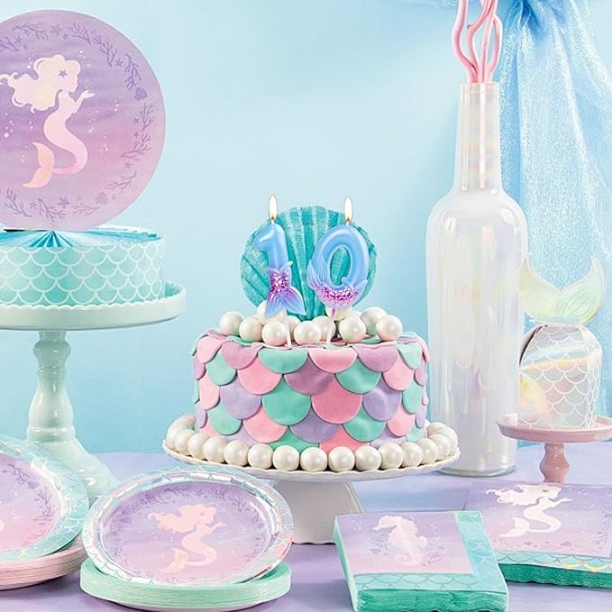 Mermaid Birthday Candle 11,Number11 Candles Mermaid,Ocean 11