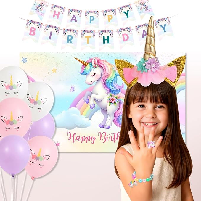 191 Pc Unicorn Birthday Decorations for Girls Complete Unicorn Party