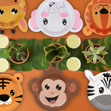 Safari Jungle Wild Animal Party Supplies 60PCS Disposable jungle zoo