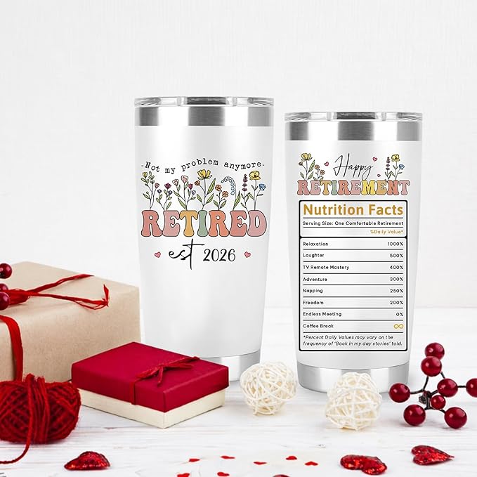 Retired Gifts for Women Retired 2026 Not My Problem Anymore Tumbler