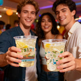 100 Pcs Dinosaur Cups 12oz Dinosaur Plastic Clear Disposable