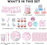 175PCS Mermaid Party Decorations Mermaid Theme Party Supplies Plates