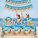 Beach Birthday Party Supplies 142PCS Hawaiian Pool Party Decoration