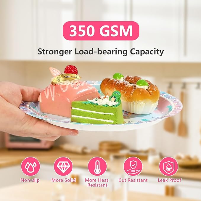 96Pcs Mermaid 3rd Birthday Party Decorations Mermaid 3rd Plates and