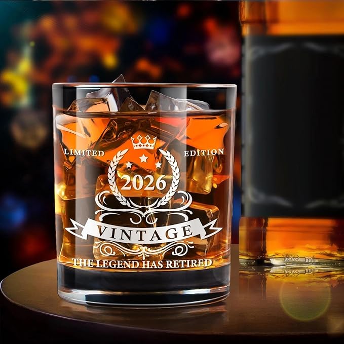 LIGHTEN LIFE 2026 Retirement Gifts for Men 12 OZ Retirement Whiskey