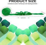 Crepe Paper Streamers 8 Rolls 656ft，GreenParty Decorations Streamers