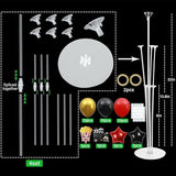 4 Sets Movie Night Party Balloons Stand Kit with Popcorn Clapboard