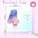 Unicorn Candle Number 4 Candle 4th Birthday Decorations for Girls