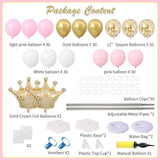 Princess Party Balloon Column Stand Kit 2 Sets 2 Crown Foil Balloons