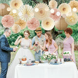 Champagne Gold Beige Boho Party Decorations Pink and Beige Birthday