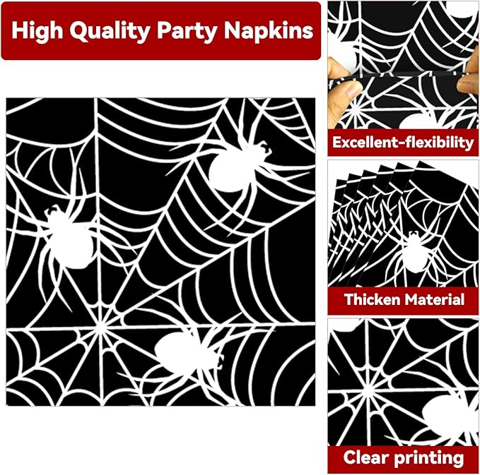 Halloween Party Oval Paper Plates 11inch Large Spider Web Paper