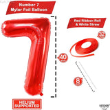 KatchOn, Giant Red Number 7 Balloon - 40 Inch | 7th Birthday Balloon