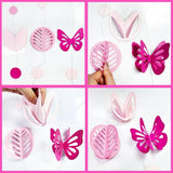 Spring Party Decorations Hot Pink White 3D Butterfly Tulip Flower