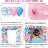 164PCS Baby Boxes Gender Reveal Balloon Decorations Pink and Blue