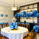 Chrome Metallic Blue Balloons 12 inch, 100 Pcs Latex Shiny Balloons
