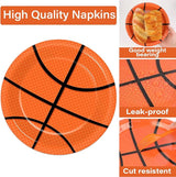 100 Pcs Basketball Party Plates and Napkins Set Basketball Birthday