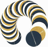 Navy-Blue Ivory-White Gold Party-Decorations Garland - 52Ft