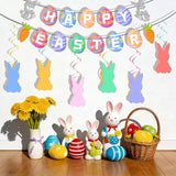 8PCS Easter Decorations Set Includes Happy Easter Banner Hanging