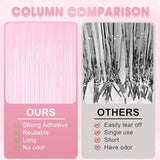 Voircoloria 3 Pack 3.3 x 8.2 ft Pasel Pink Foil Fringe Backdrop