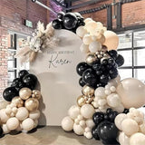 Black White and Gold Balloons, 50pcs 12Inch Black White Cream Beige