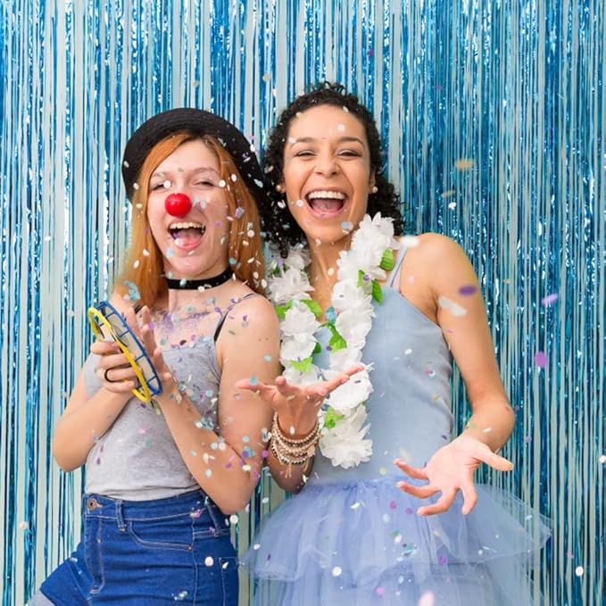 5 Pack Blue Backdrop Curtain Tinsel Streamers Ocean Themed Decor