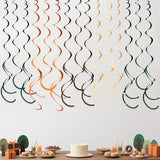 36 Pcs Green Brown Orange Beige Hanging Swirl Decorations Felt Swirl