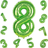 40 Inch Green Foil Balloon Number 8, Giant Self Inflating Number