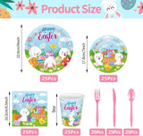 175 Pcs Easter Day Tableware Set Serves 25 Happy Easter Bunny and
