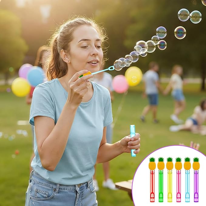 24 Pcs Pineapple Mini Bubble Wands Tropical Cartoon Ocean Theme Party