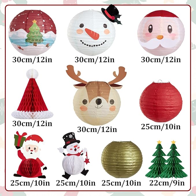 Christmas Paper Lanterns Hanging Classroom Christmas Decorations