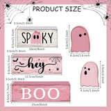 4 Pcs Pink Halloween Decor Ghost Table Decorations Halloween Tiered