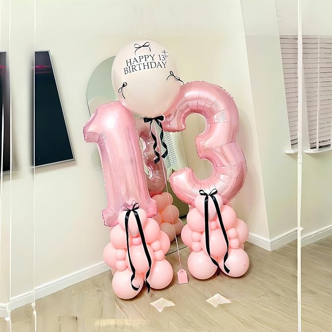 Pastel Pink Number 3 Balloon, 40 Inch Giant Pearl Light Pink Helium