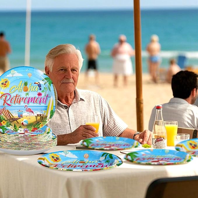 96Pcs Tropical Retirement Party Decorations Hawaiian Aloha
