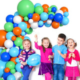 Blue Green Orange Dinosaur Balloon Arch 121 PCS Boys Birthday Baby