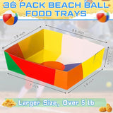 36 Pack Beach Party Supplies Large 5 lb Beach Pool Plates Trays
